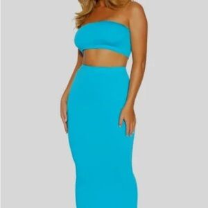 NWT Naked Wardrobe BANDEAU SKIRT SET